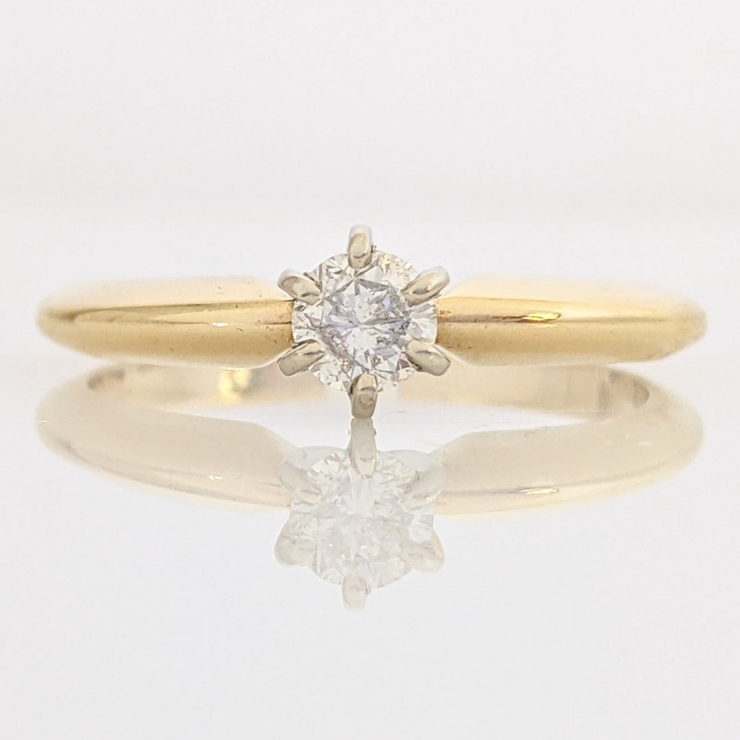 14K .42 CARAT TOTAL SI2 M DIAMOND ROUND SOLITAIRE ESTATE RING 2.2 GRAMS