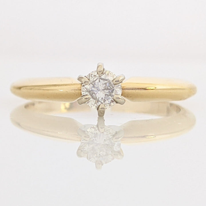 14K .42 CARAT TOTAL SI2 M DIAMOND ROUND SOLITAIRE ESTATE RING 2.2 GRAMS