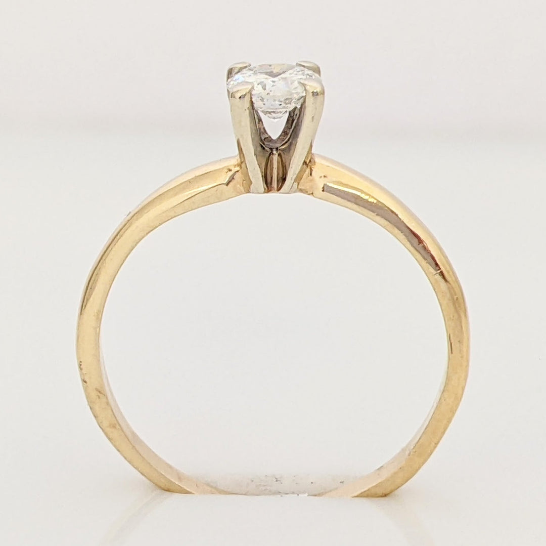 14K .33 CARAT TOTAL I2 H DIAMOND ROUND SOLITAIRE ESTATE RING 1.8 GRAMS