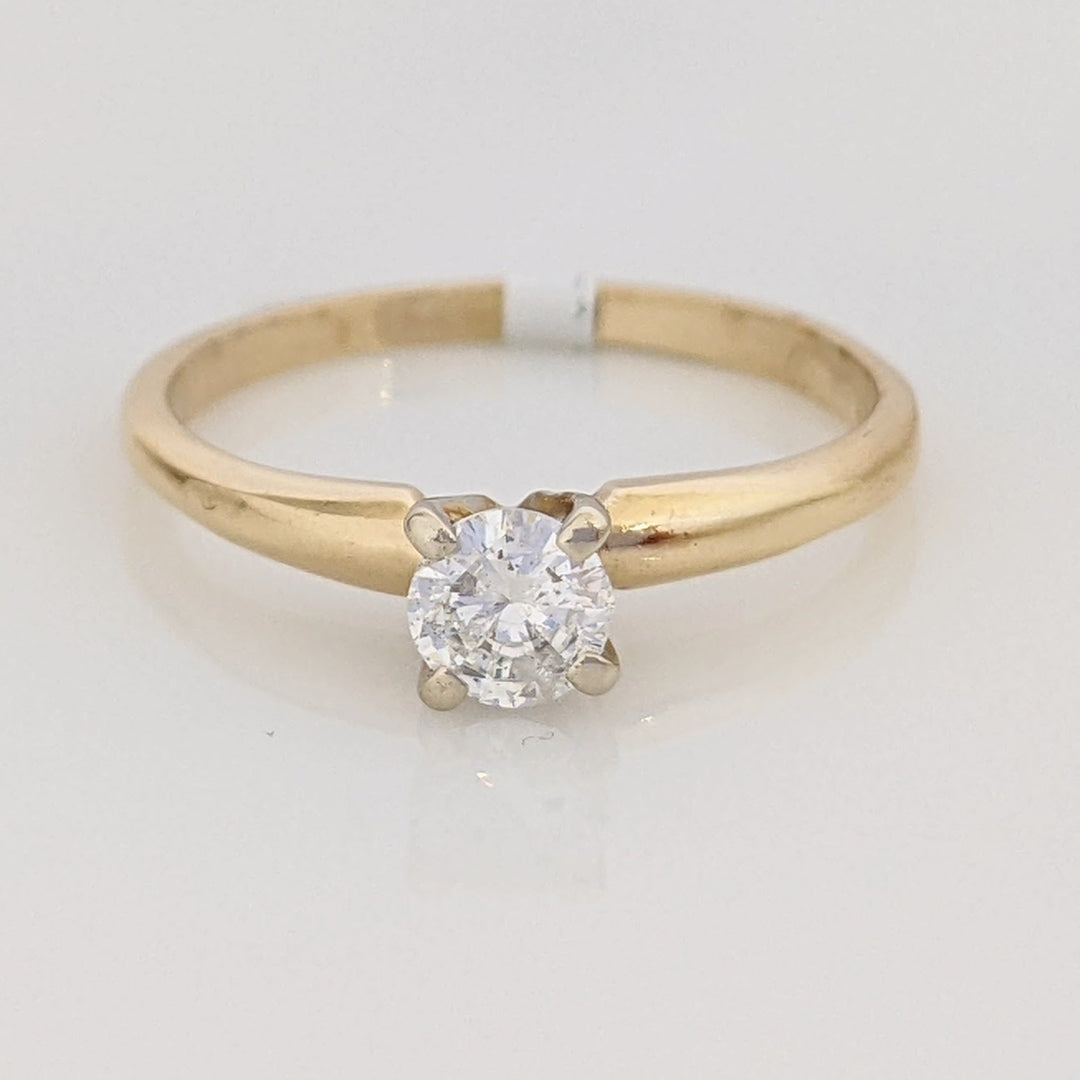 14K .33 CARAT TOTAL I2 H DIAMOND ROUND SOLITAIRE ESTATE RING 1.8 GRAMS
