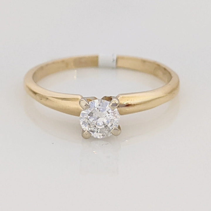 14K .33 CARAT TOTAL I2 H DIAMOND ROUND SOLITAIRE ESTATE RING 1.8 GRAMS