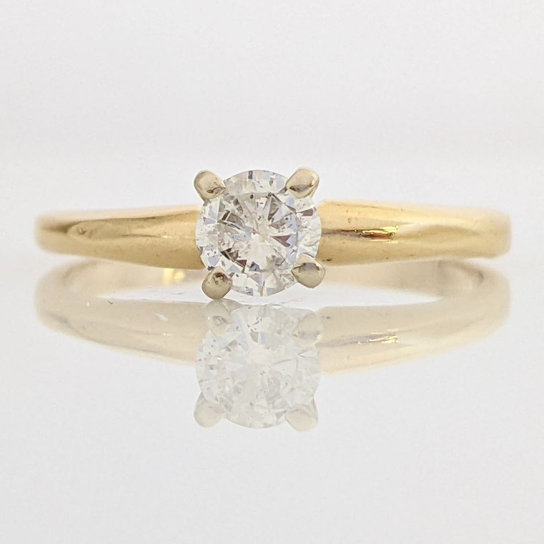 14K .33 CARAT TOTAL I2 H DIAMOND ROUND SOLITAIRE ESTATE RING 1.8 GRAMS