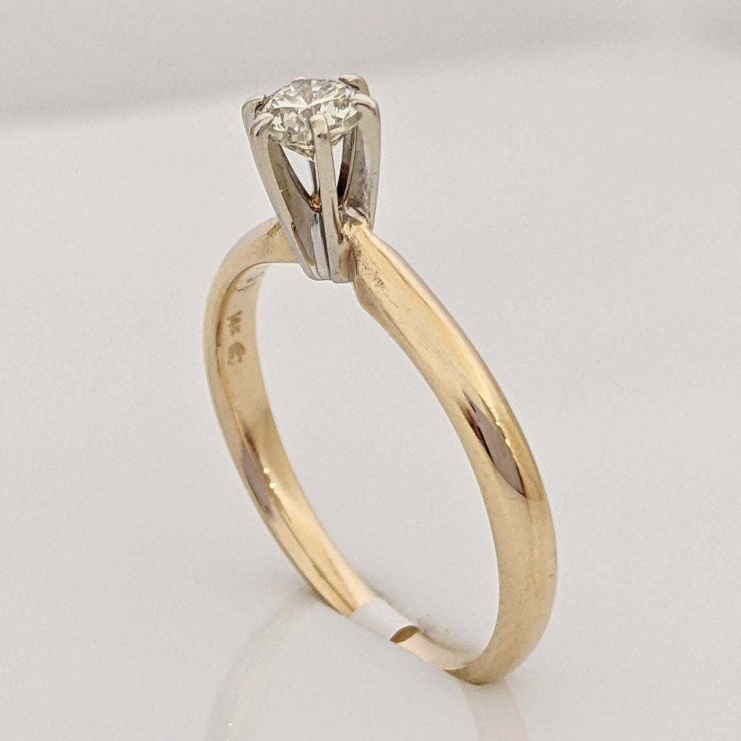 14K .31 CARAT TOTAL I1 I DIAMOND ROUND ESTATE SOLITAIRE RING 2.2 GRAMS