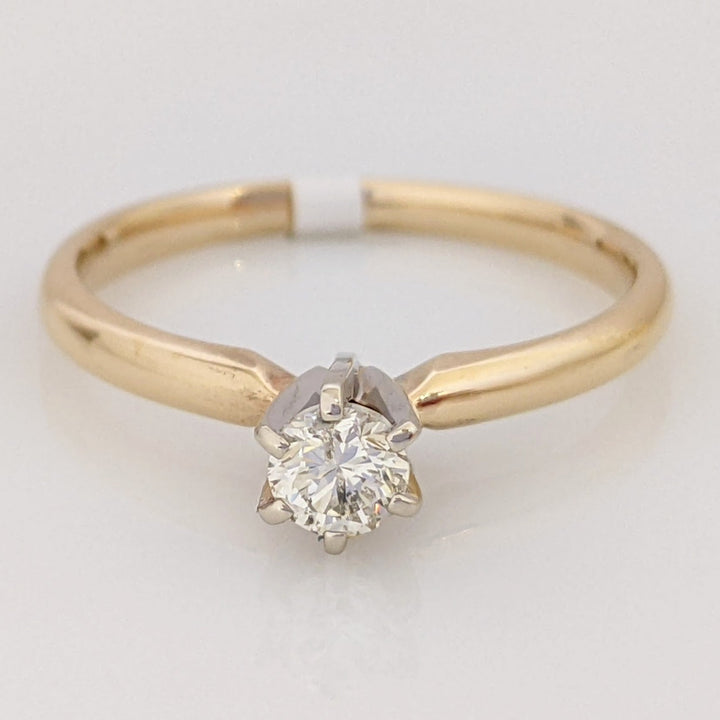 14K .31 CARAT TOTAL I1 I DIAMOND ROUND ESTATE SOLITAIRE RING 2.2 GRAMS