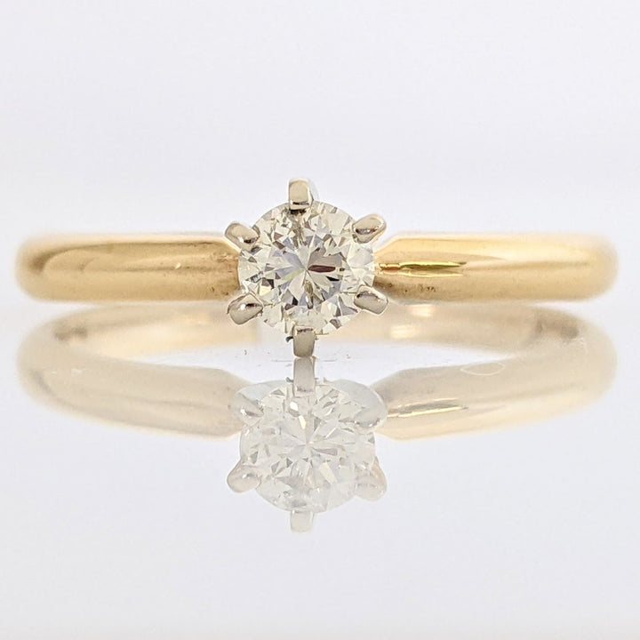 14K .31 CARAT TOTAL I1 I DIAMOND ROUND ESTATE SOLITAIRE RING 2.2 GRAMS