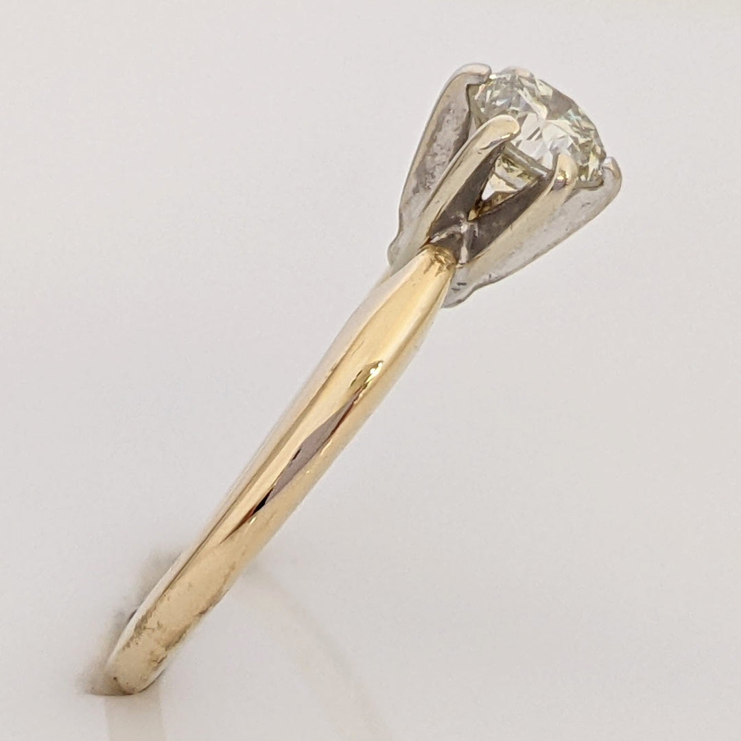 14K .39 CARAT TOTAL SI2 P DIAMOND ROUND SOLITAIRE ESTATE RING 2.1 GRAMS
