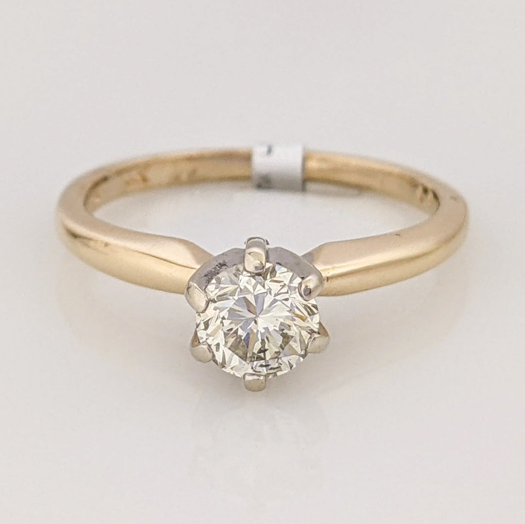 14K .39 CARAT TOTAL SI2 P DIAMOND ROUND SOLITAIRE ESTATE RING 2.1 GRAMS