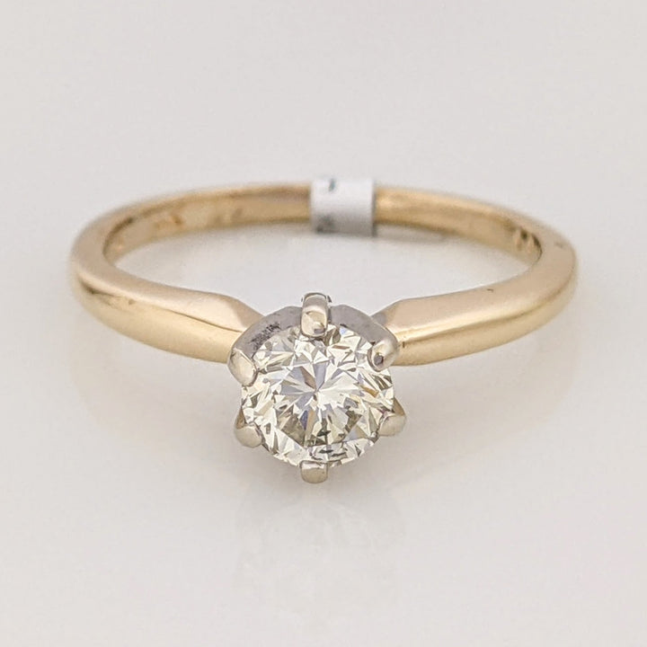 14K .39 CARAT TOTAL SI2 P DIAMOND ROUND SOLITAIRE ESTATE RING 2.1 GRAMS