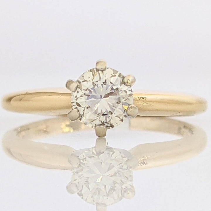 14K .39 CARAT TOTAL SI2 P DIAMOND ROUND SOLITAIRE ESTATE RING 2.1 GRAMS