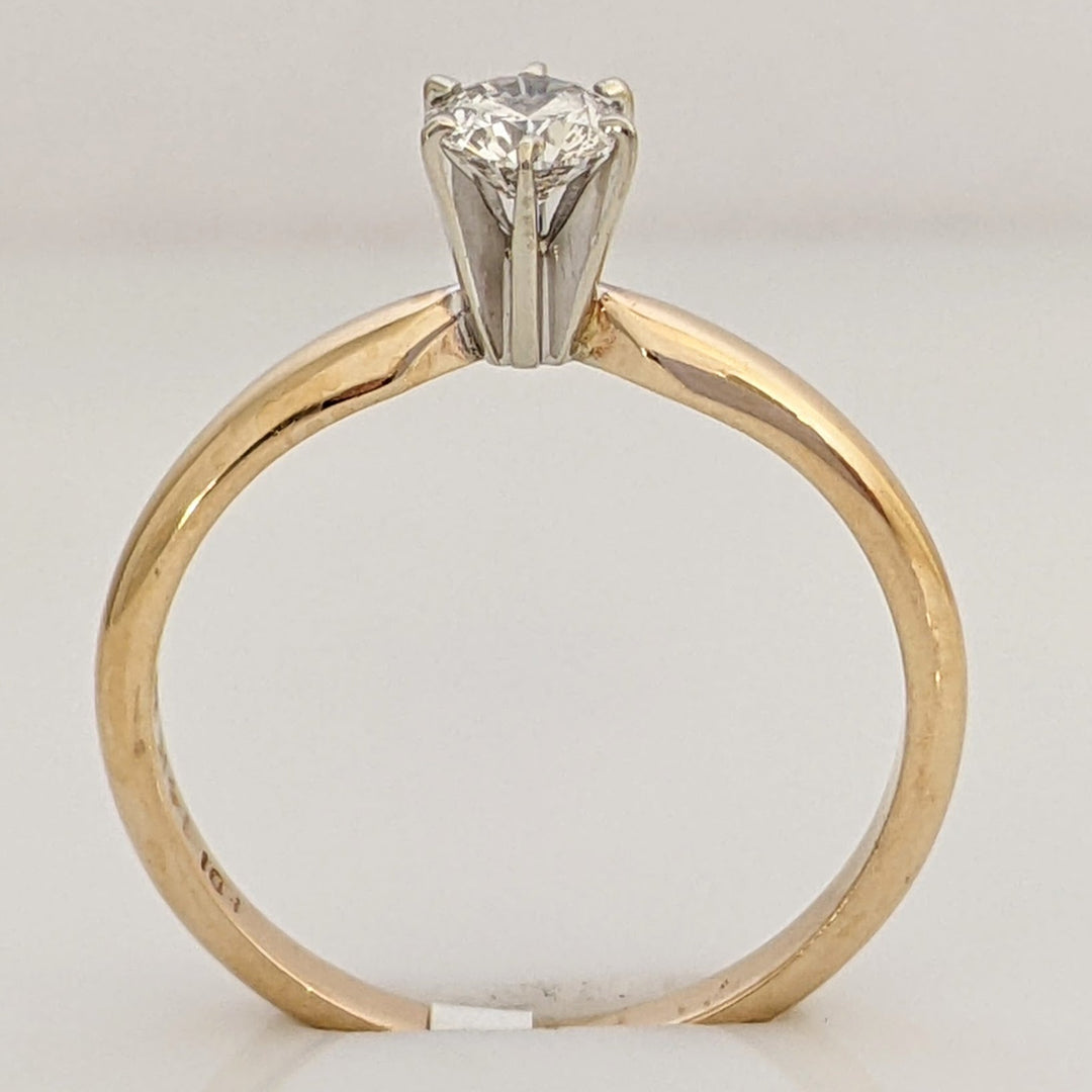 14K .31 CARAT TOTAL I1 H DIAMOND ROUND 6-PRONG SOLITAIRE ESTATE RING 2.1 GRAMS