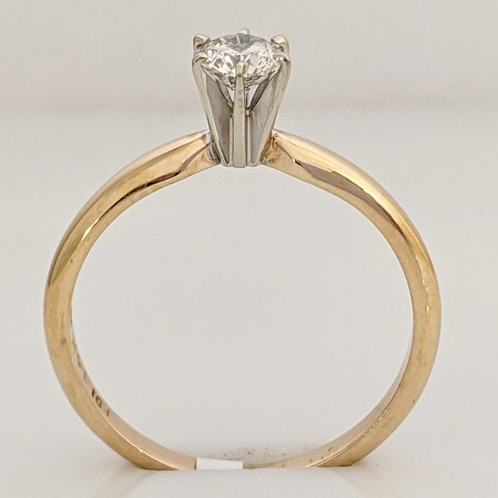 14K .31 CARAT TOTAL I1 H DIAMOND ROUND 6-PRONG SOLITAIRE ESTATE RING 2.1 GRAMS
