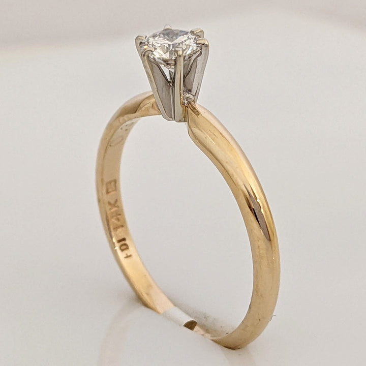 14K .31 CARAT TOTAL I1 H DIAMOND ROUND 6-PRONG SOLITAIRE ESTATE RING 2.1 GRAMS