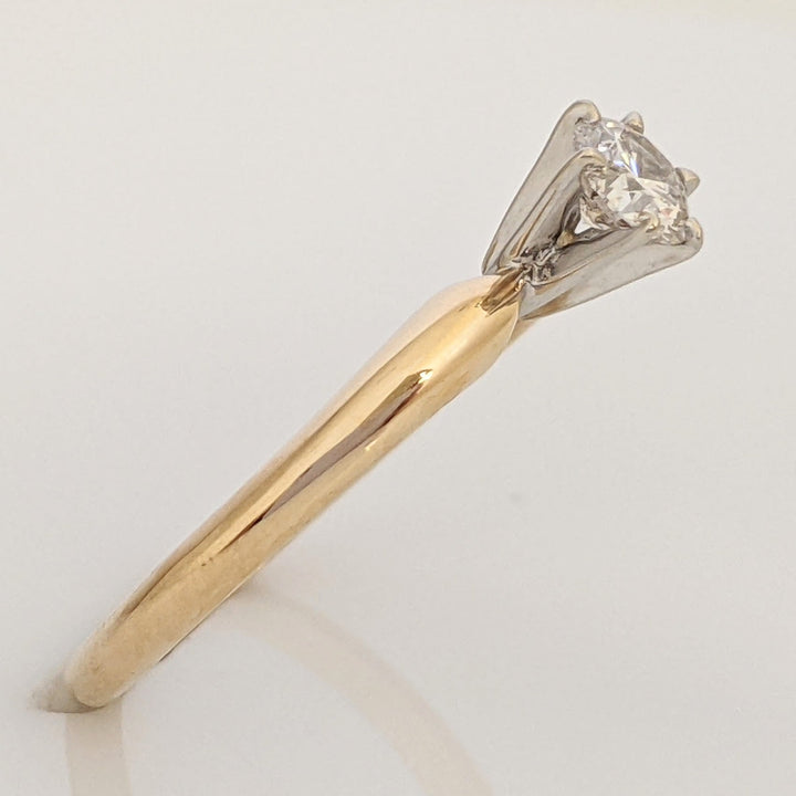 14K .31 CARAT TOTAL I1 H DIAMOND ROUND 6-PRONG SOLITAIRE ESTATE RING 2.1 GRAMS