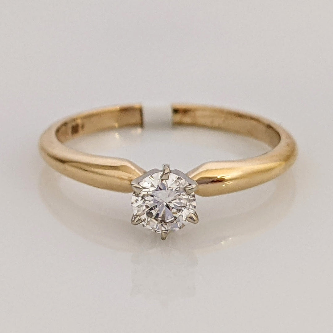 14K .31 CARAT TOTAL I1 H DIAMOND ROUND 6-PRONG SOLITAIRE ESTATE RING 2.1 GRAMS