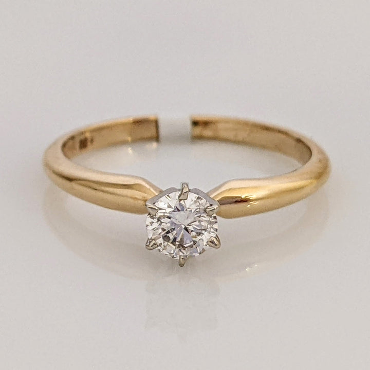 14K .31 CARAT TOTAL I1 H DIAMOND ROUND 6-PRONG SOLITAIRE ESTATE RING 2.1 GRAMS