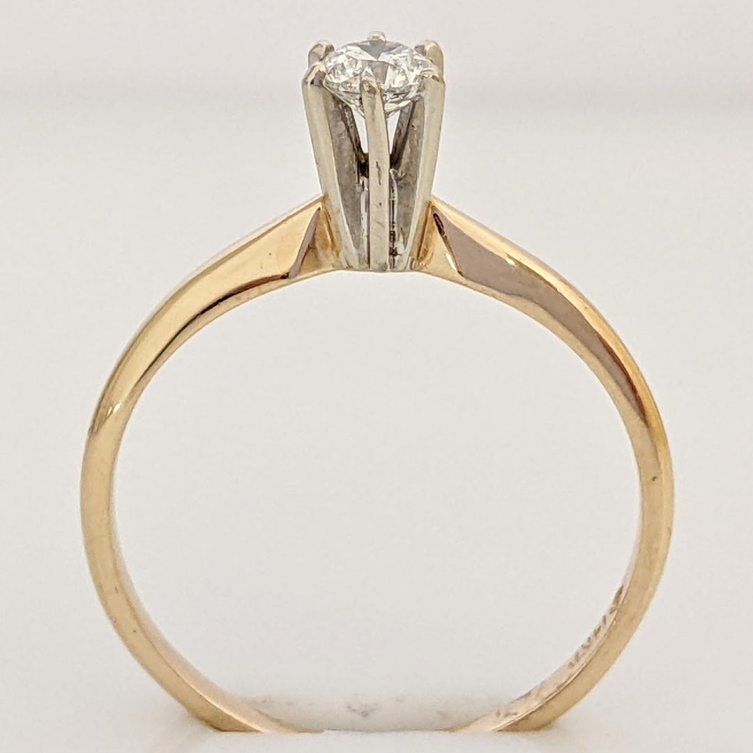 14K .25 CARAT TOTAL VS2 I DIAMOND ROUND SOLITAIRE ESTATE RING 1.6 GRAMS