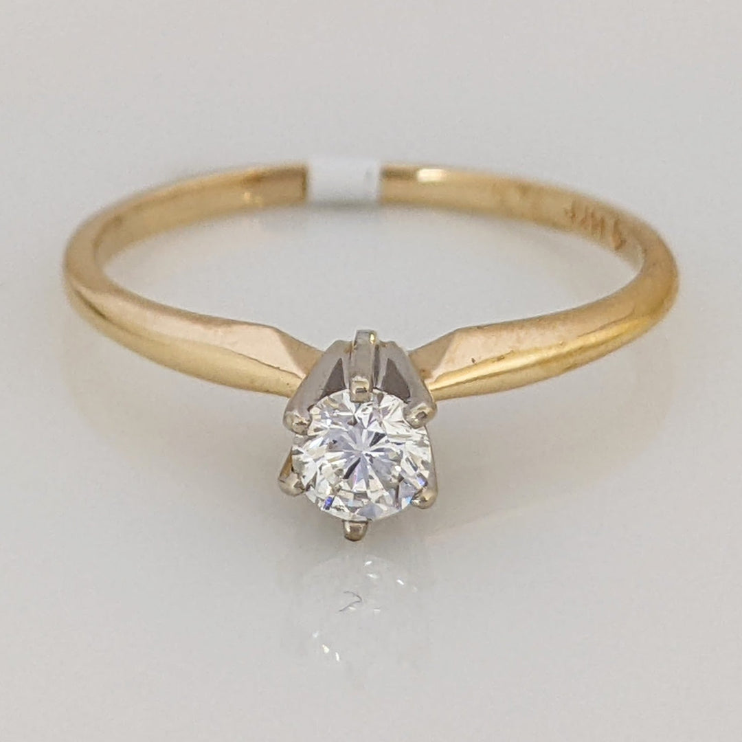 14K .25 CARAT TOTAL VS2 I DIAMOND ROUND SOLITAIRE ESTATE RING 1.6 GRAMS