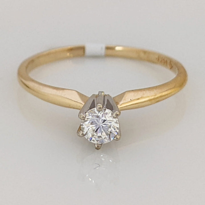 14K .25 CARAT TOTAL VS2 I DIAMOND ROUND SOLITAIRE ESTATE RING 1.6 GRAMS