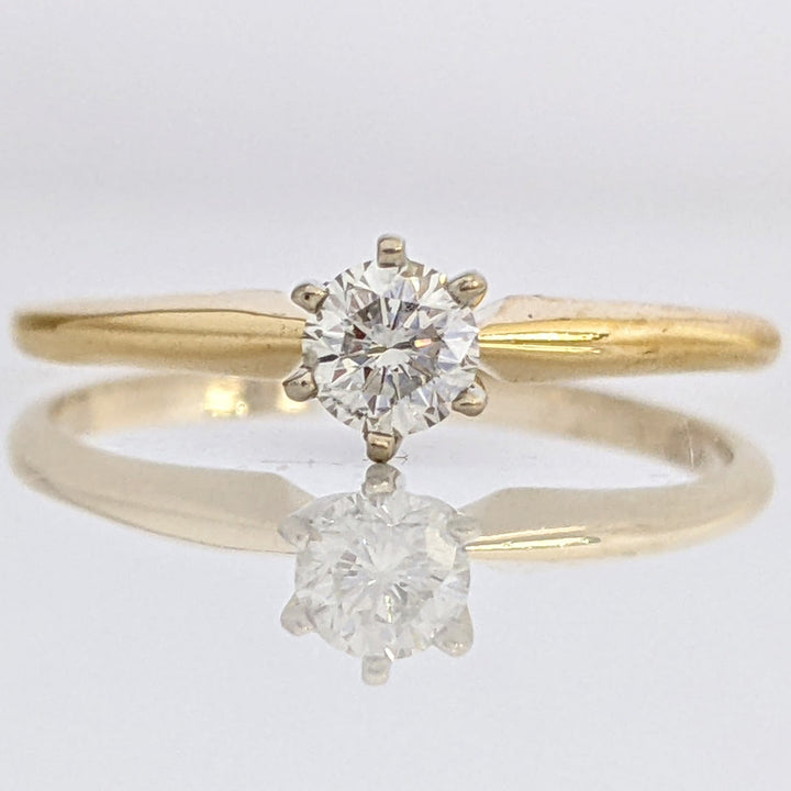 14K .25 CARAT TOTAL VS2 I DIAMOND ROUND SOLITAIRE ESTATE RING 1.6 GRAMS