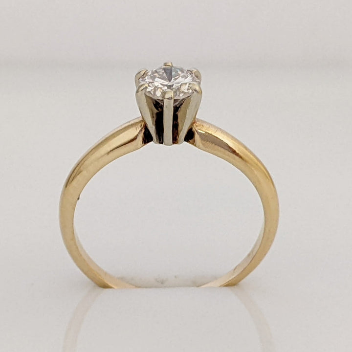 14K .35 CARAT TOTAL I1 J DIAMOND ROUND 6-PRONG SOLITARE ESTATE RING 1.6 GRAMS
