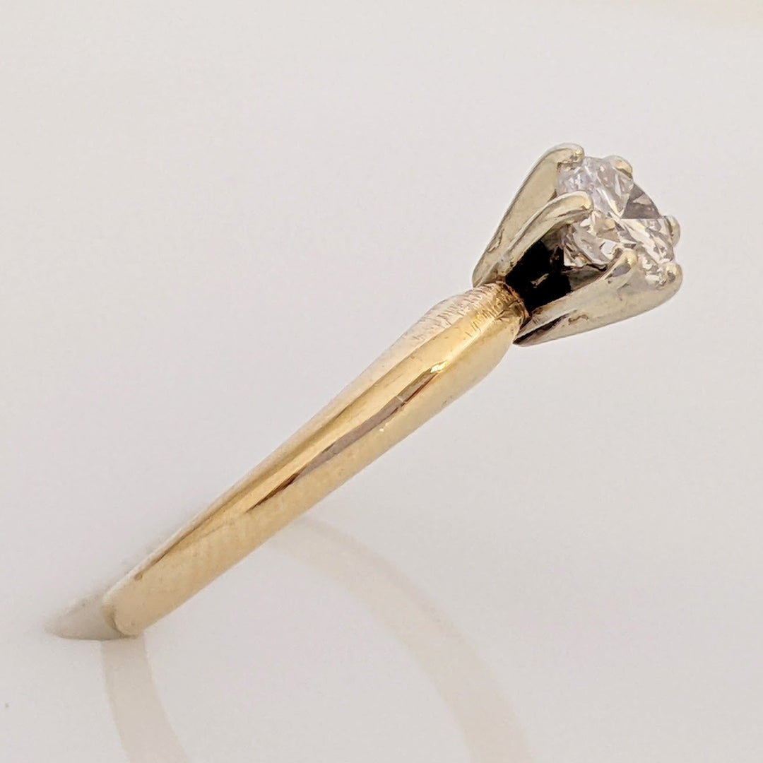 14K .35 CARAT TOTAL I1 J DIAMOND ROUND 6-PRONG SOLITARE ESTATE RING 1.6 GRAMS