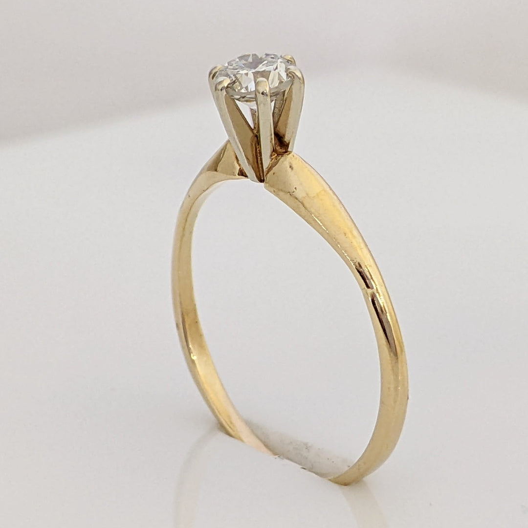 14K .38 CARAT TOTAL I2 G DIAMOND ROUND SOLITARE ESTATE RING 1.7 GRAMS