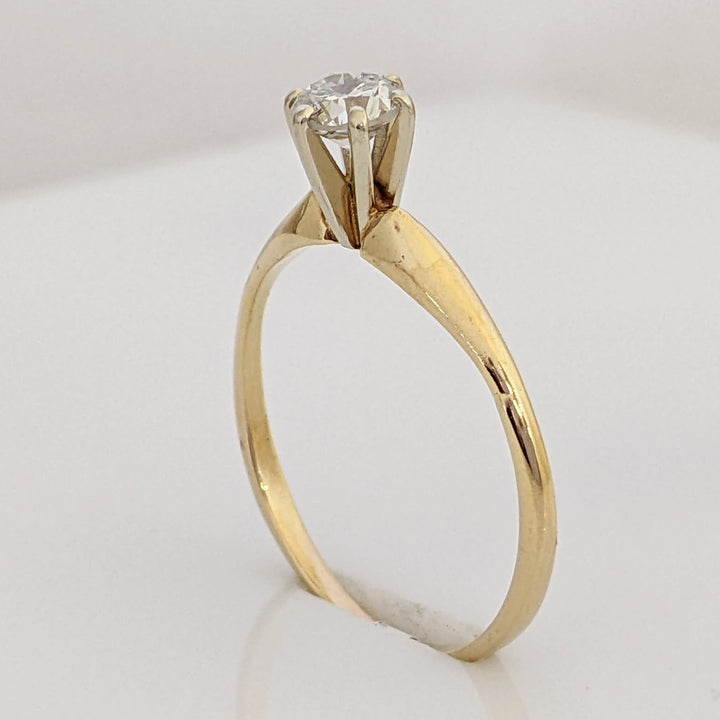 14K .38 CARAT TOTAL I2 G DIAMOND ROUND SOLITARE ESTATE RING 1.7 GRAMS