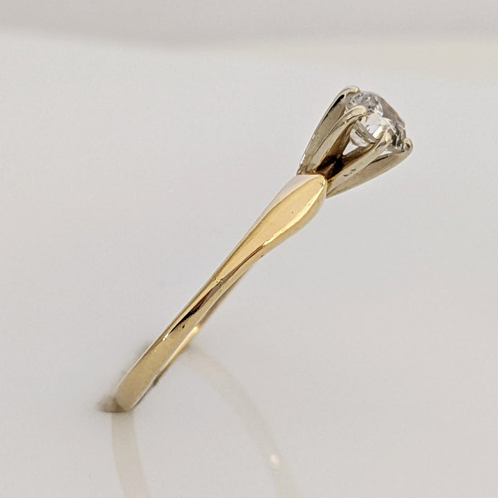 14K .38 CARAT TOTAL I2 G DIAMOND ROUND SOLITARE ESTATE RING 1.7 GRAMS