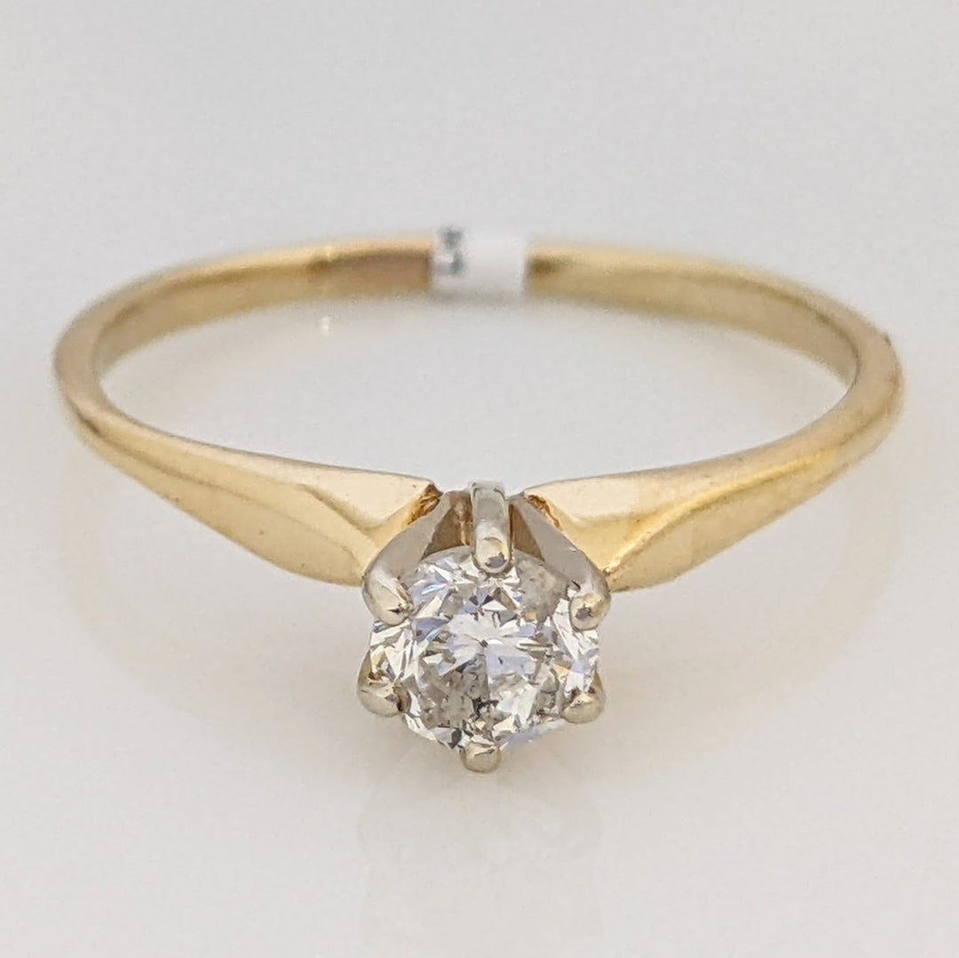 14K .38 CARAT TOTAL I2 G DIAMOND ROUND SOLITARE ESTATE RING 1.7 GRAMS