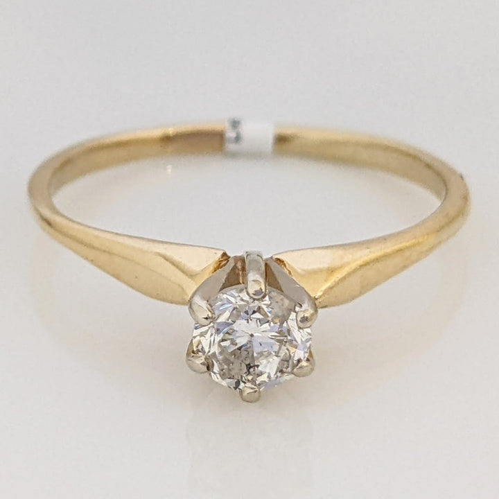 14K .38 CARAT TOTAL I2 G DIAMOND ROUND SOLITARE ESTATE RING 1.7 GRAMS
