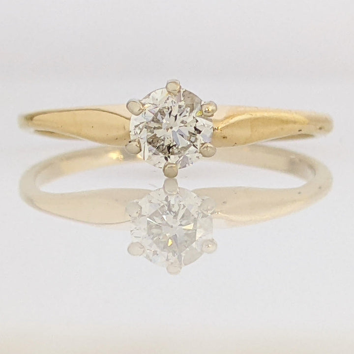 14K .38 CARAT TOTAL I2 G DIAMOND ROUND SOLITARE ESTATE RING 1.7 GRAMS