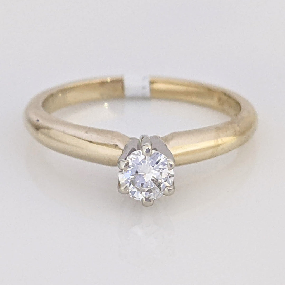 14K .27 CARAT TOTAL I1 I DIAMOND ROUND SOLITAIRE ESTATE RING 2.9 GRAMS