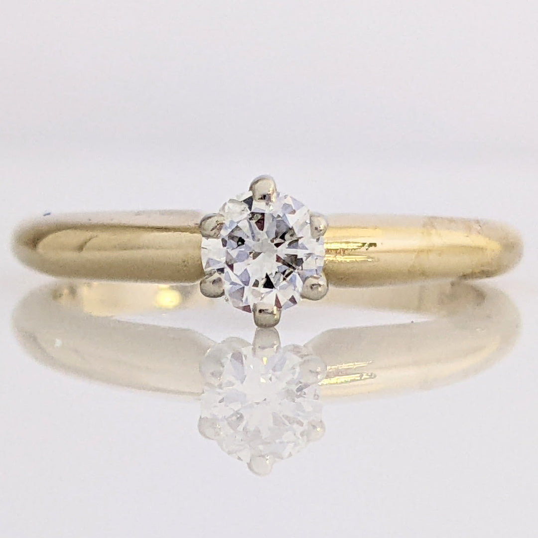 14K .27 CARAT TOTAL I1 I DIAMOND ROUND SOLITAIRE ESTATE RING 2.9 GRAMS