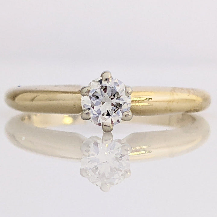 14K .27 CARAT TOTAL I1 I DIAMOND ROUND SOLITAIRE ESTATE RING 2.9 GRAMS