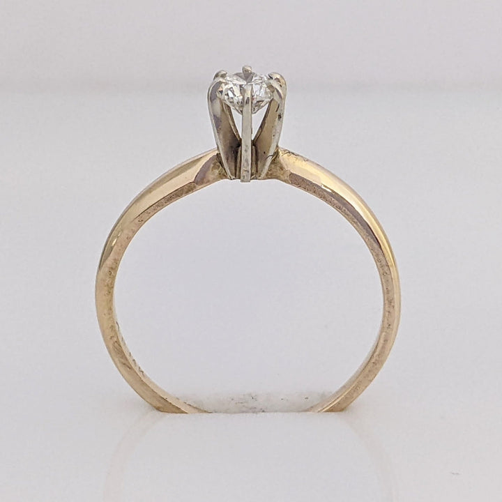14K .20 CARAT TOTAL VS1 G DIAMOND ROUND SOLITAIRE ESTATE RING 1.3 GRAMS
