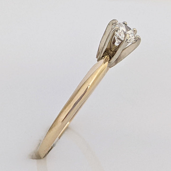 14K .20 CARAT TOTAL VS1 G DIAMOND ROUND SOLITAIRE ESTATE RING 1.3 GRAMS