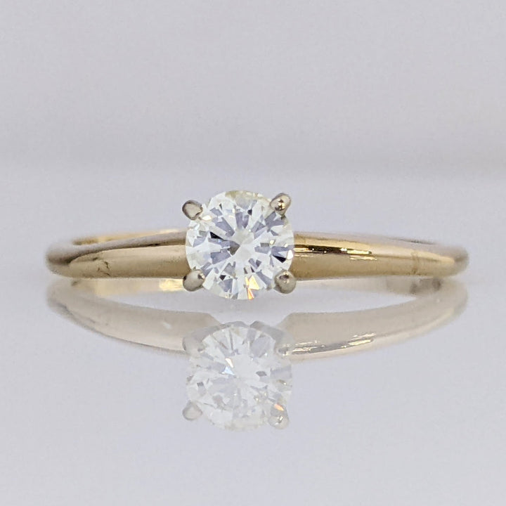 14K .26 CARAT TOTAL I1 I DIAMOND ROUND SOLITAIRE ESTATE RING 1.7 GRAMS