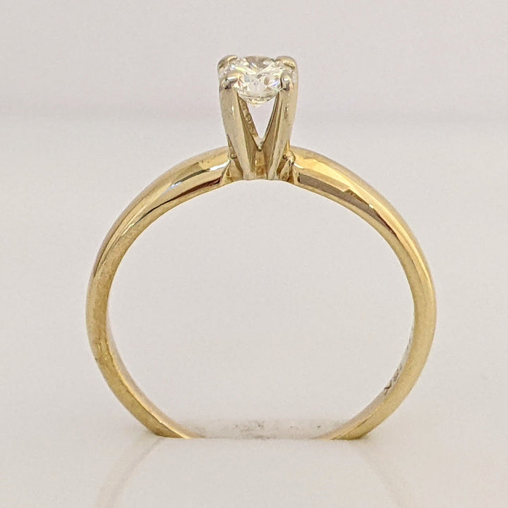 18K .25 CARAT TOTAL SI1 J DIAMOND ROUND 4-PRONG SOLITAIRE ESTATE RING 1.9 GRAMS