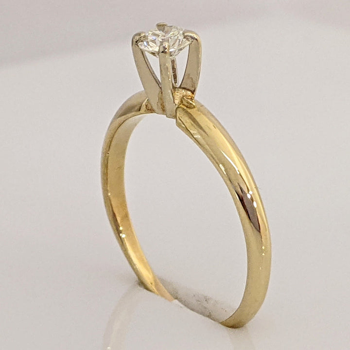 18K .25 CARAT TOTAL SI1 J DIAMOND ROUND 4-PRONG SOLITAIRE ESTATE RING 1.9 GRAMS