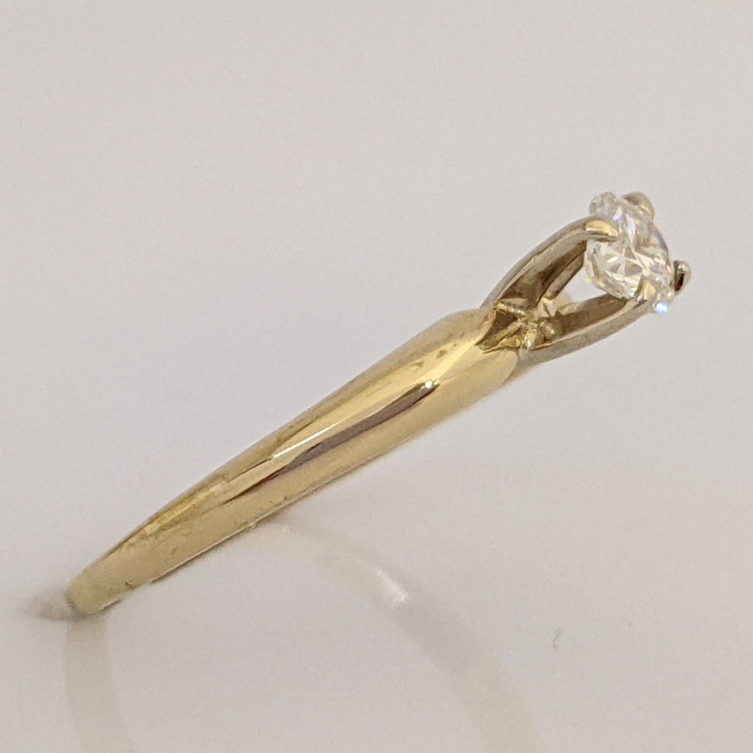 18K .25 CARAT TOTAL SI1 J DIAMOND ROUND 4-PRONG SOLITAIRE ESTATE RING 1.9 GRAMS
