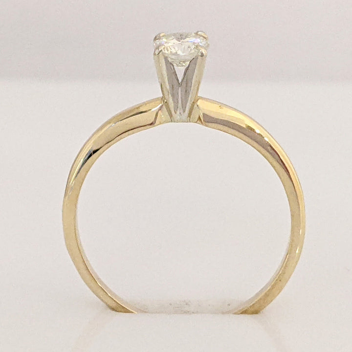 14K .27 CARAT TOTAL SI3 I DIAMOND ROUND 4-PRONG SOLITAIRE ESTATE RING 1.6 GRAMS