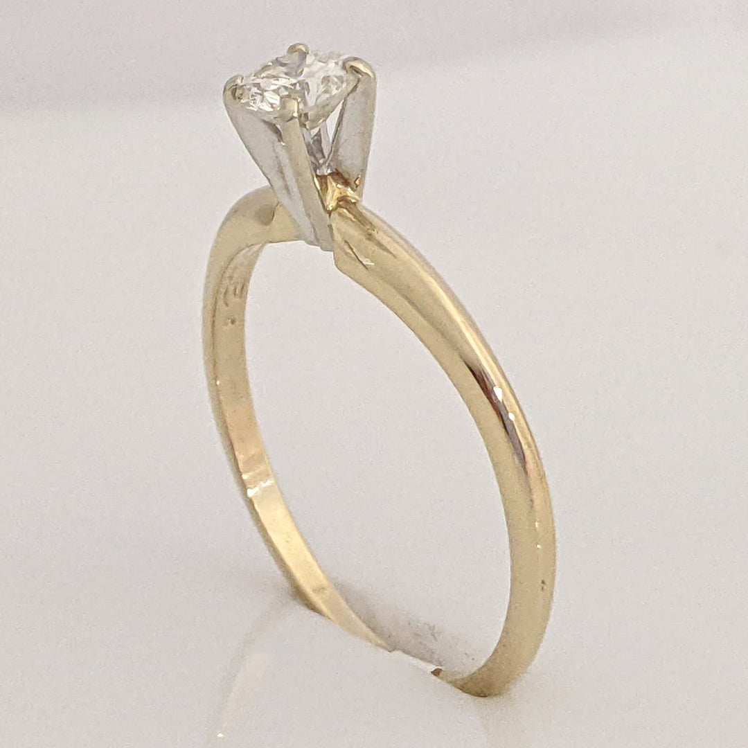 14K .27 CARAT TOTAL SI3 I DIAMOND ROUND 4-PRONG SOLITAIRE ESTATE RING 1.6 GRAMS