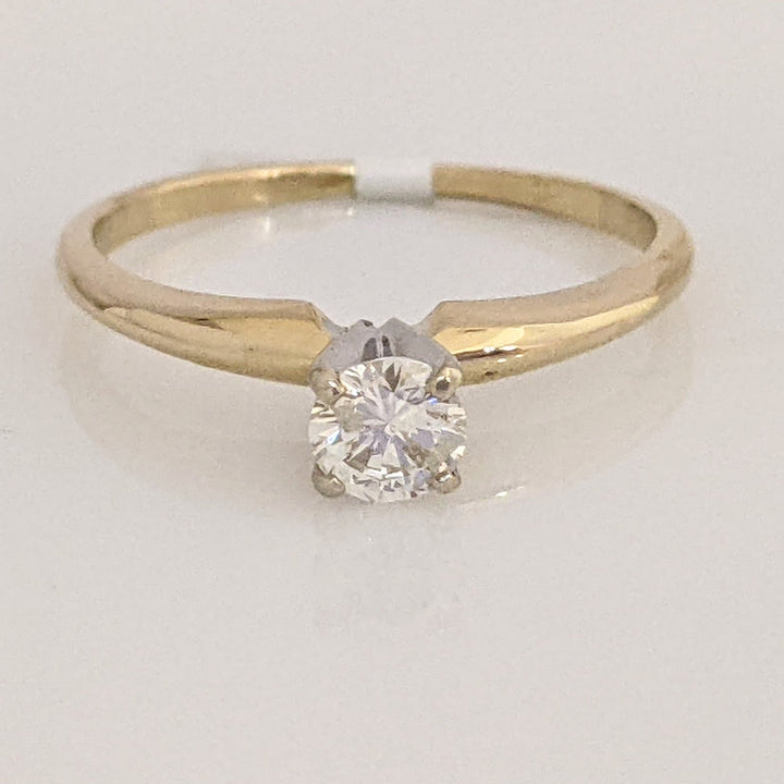 14K .27 CARAT TOTAL SI3 I DIAMOND ROUND 4-PRONG SOLITAIRE ESTATE RING 1.6 GRAMS
