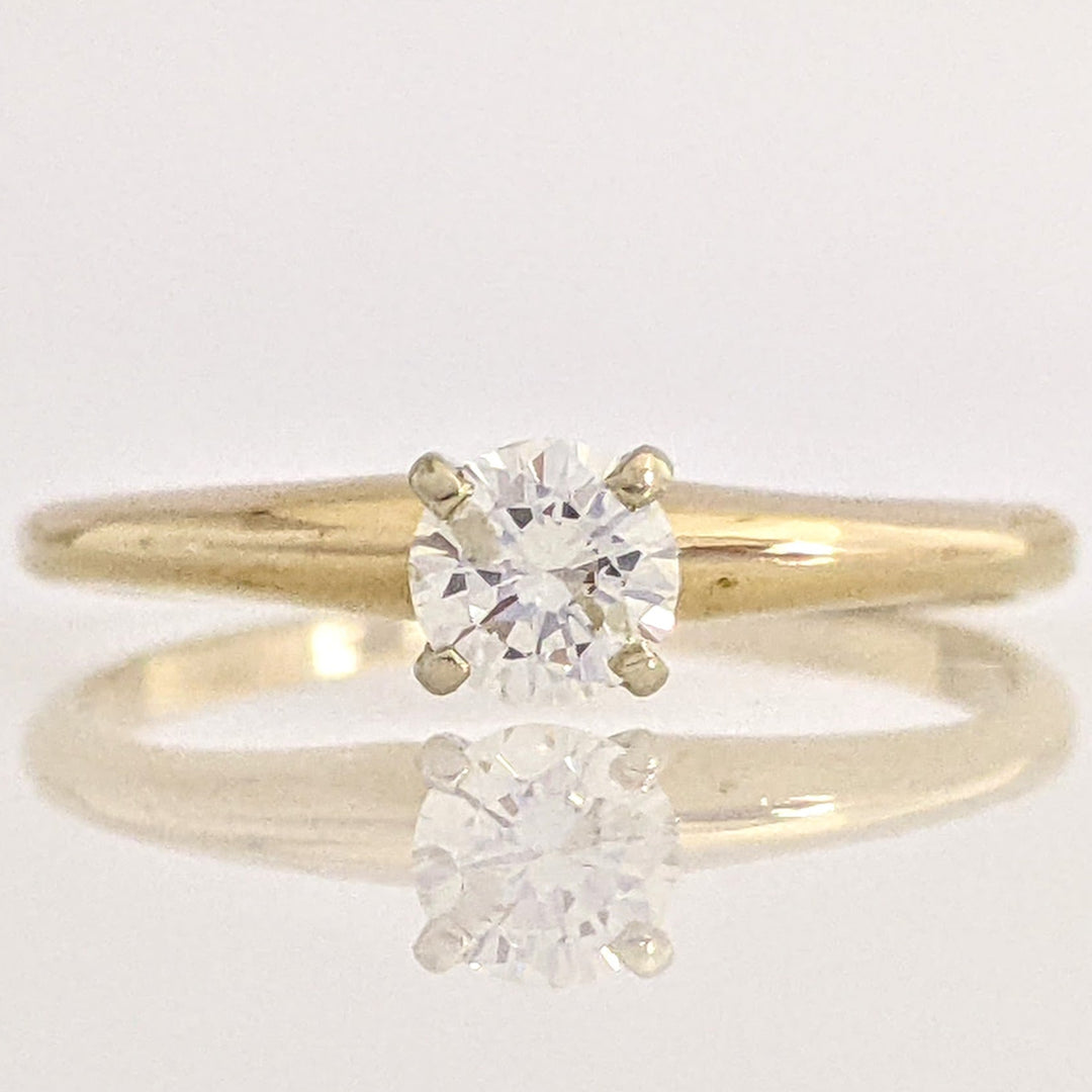 14K .27 CARAT TOTAL SI3 I DIAMOND ROUND 4-PRONG SOLITAIRE ESTATE RING 1.6 GRAMS