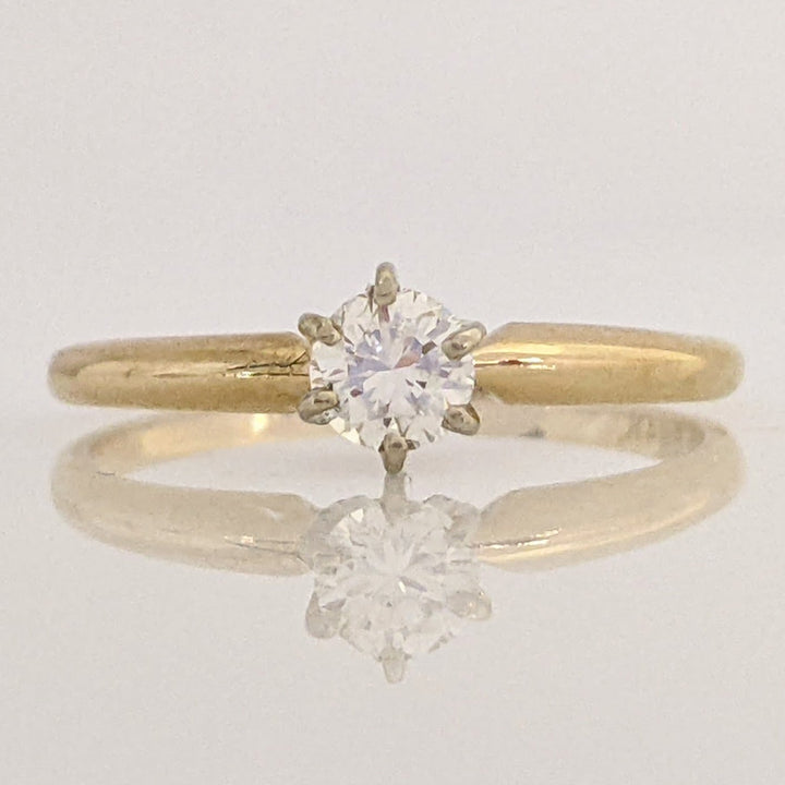 14K .20 CARAT TOTAL VS1 G DIAMOND ROUND SOLITAIRE ESTATE RING 1.3 GRAMS