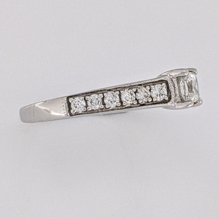 14K WHITE .99 CARAT TOTAL WEIGHT I1 G DIAMOND PRINCESS CUT (9) ESTATE RING 3.7 GRAMS