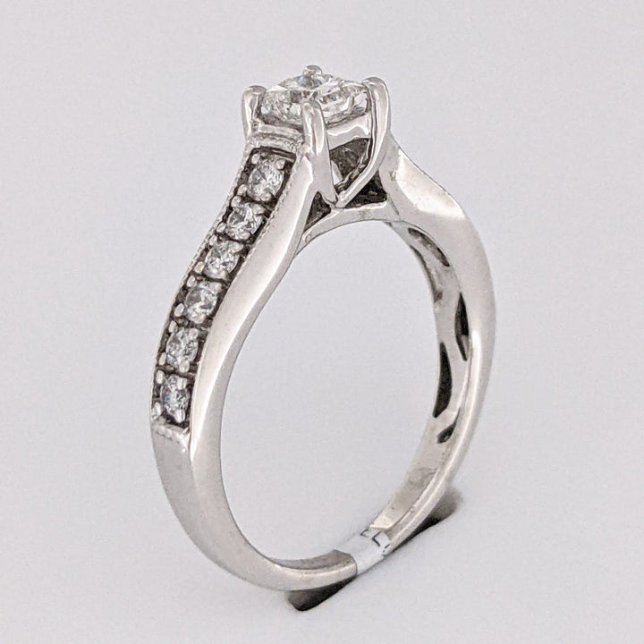 14K WHITE .99 CARAT TOTAL WEIGHT I1 G DIAMOND PRINCESS CUT (9) ESTATE RING 3.7 GRAMS
