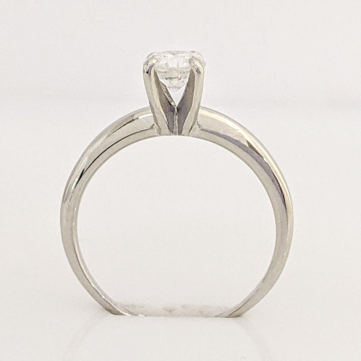 14K WHITE .50 CARAT TOTAL I1 F DIAMOND ROUND ESTATE SOLITAIRE RING 2.1 GRAMS