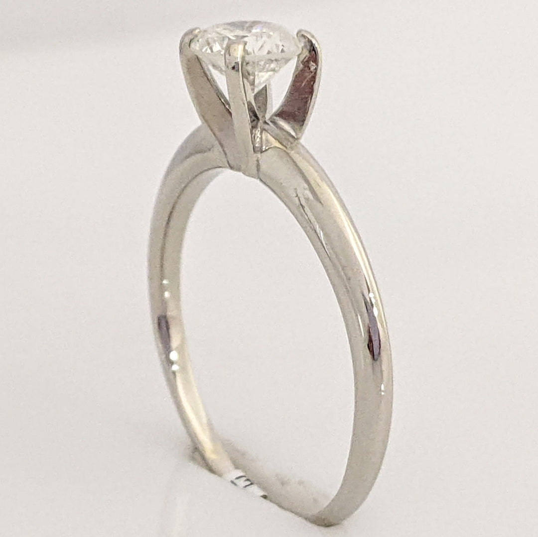 14K WHITE .50 CARAT TOTAL I1 F DIAMOND ROUND ESTATE SOLITAIRE RING 2.1 GRAMS