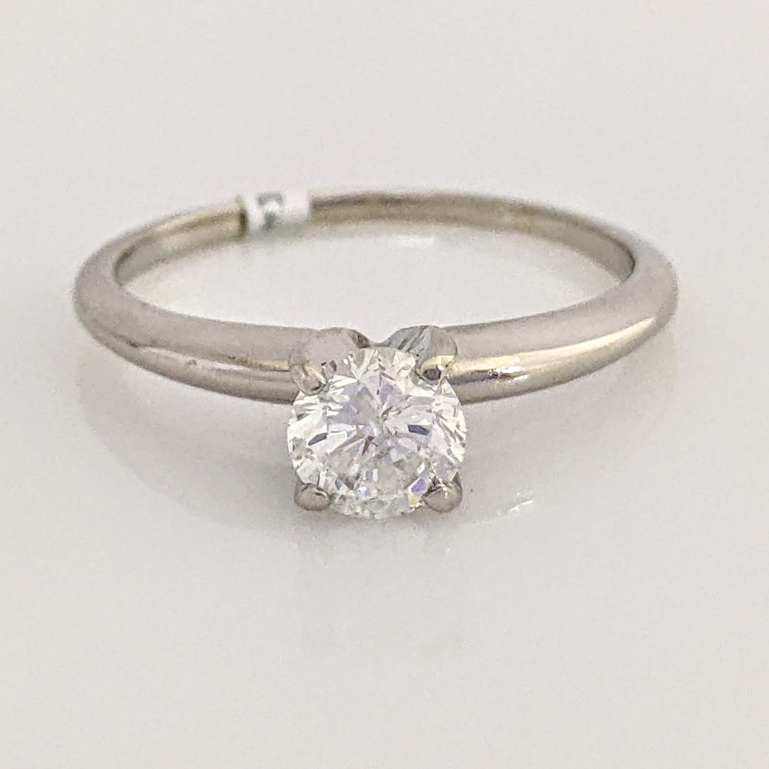 14K WHITE .50 CARAT TOTAL I1 F DIAMOND ROUND ESTATE SOLITAIRE RING 2.1 GRAMS